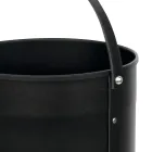 Round log holder in eco-leather with wheels Made in Italy - Chameleon Viadurini