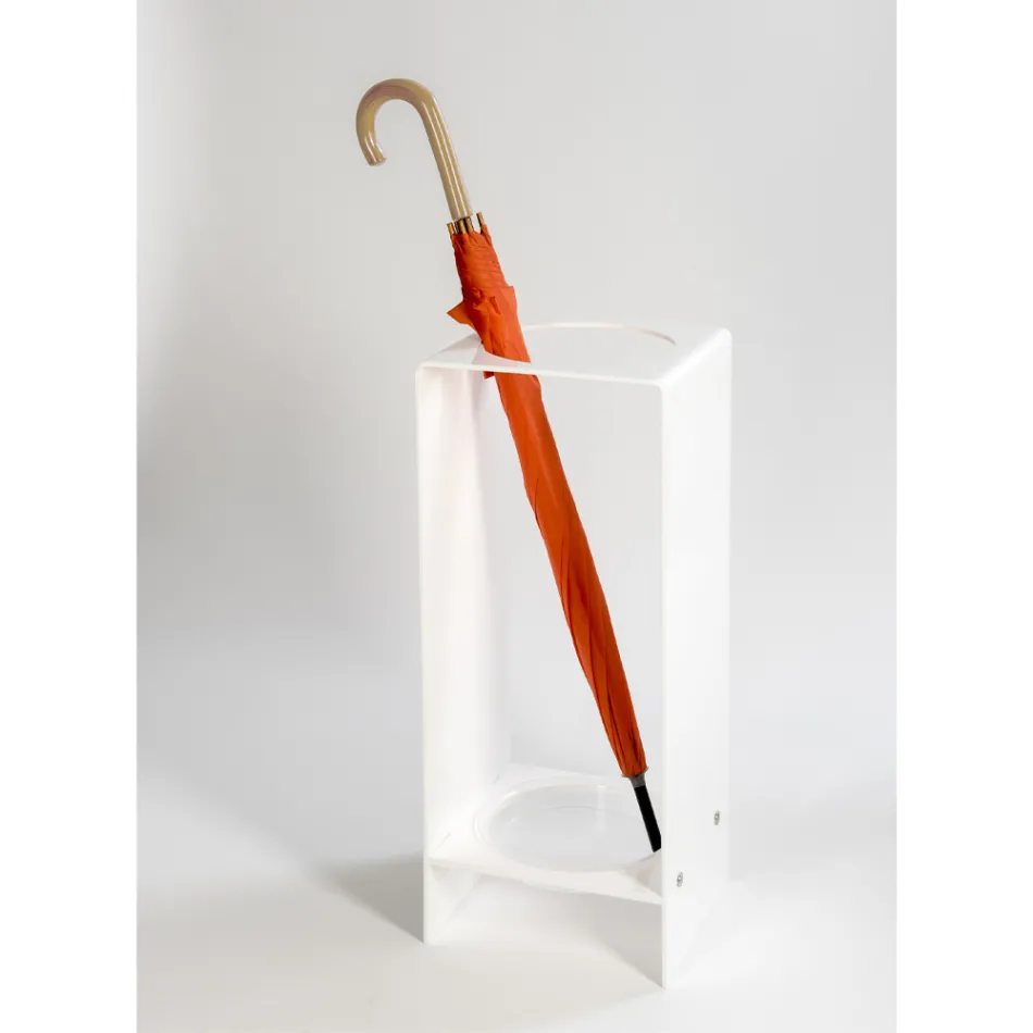 Umbrella Stand for Entrance in White or Transparent Plexiglass - Navel Viadurini