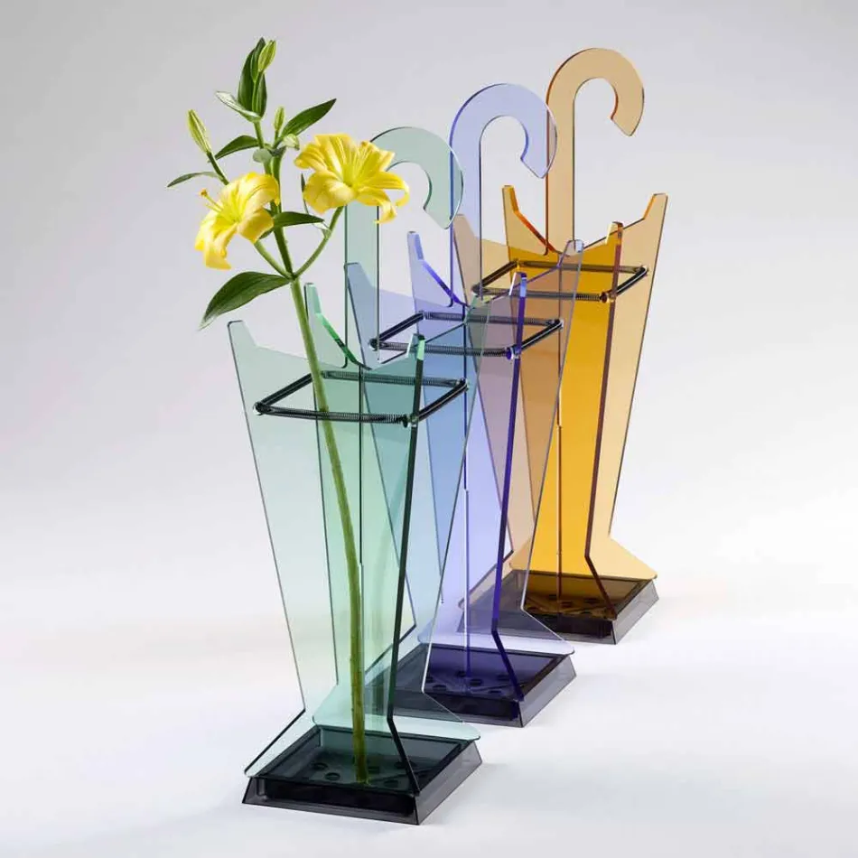 Modern Design Umbrella Stand in Methacrylate Colarato Made in Italy - Daddy Viadurini