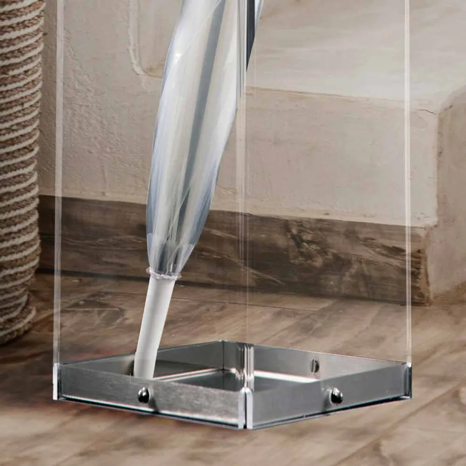 Umbrella Stand of Original and Modern Design in Transparent Plexiglass - Pallium Viadurini