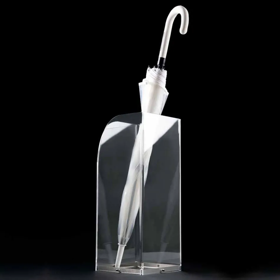 Umbrella Stand of Original and Modern Design in Transparent Plexiglass - Pallium Viadurini