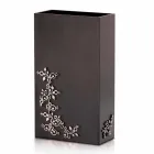 Modern Elegant Rectangular Design Umbrella Stand in Decorated Wood - Dekoro Viadurini