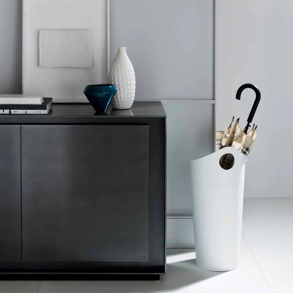 Umbrella stand in regenerated leather of Pluvia handmade design Viadurini