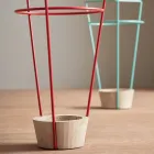 Umbrella Stand in Colored Metal and Concrete of Modern Italian Design - Rachid Viadurini