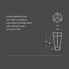 Umbrella Stand in Colored Metal and Concrete of Modern Italian Design - Rachid Viadurini