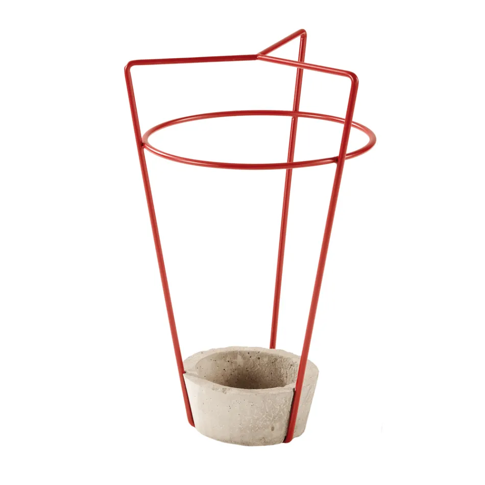 Umbrella Stand in Colored Metal and Concrete of Modern Italian Design - Rachid Viadurini