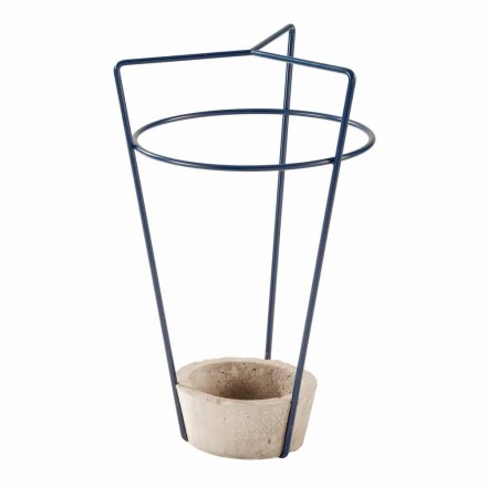 Umbrella Stand in Colored Metal and Concrete of Modern Italian Design - Rachid Viadurini