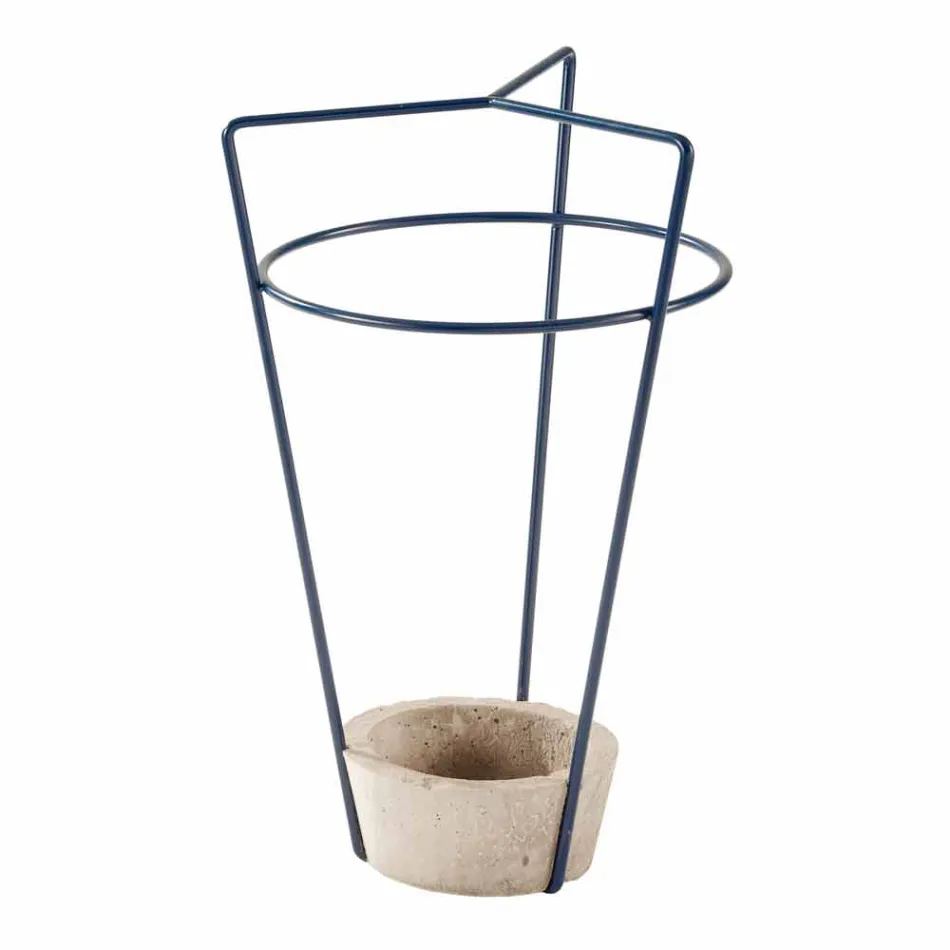 Umbrella Stand in Colored Metal and Concrete of Modern Italian Design - Rachid Viadurini