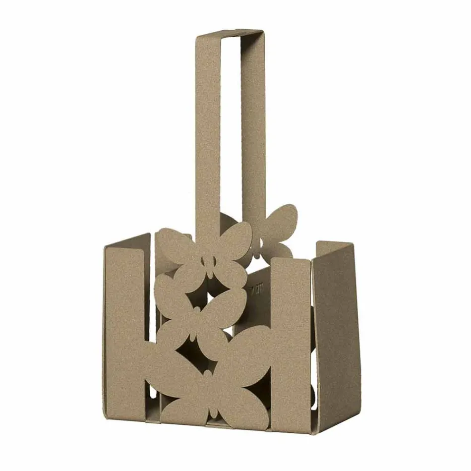 Modern Table Cutlery Holder in White, Beige or Ivory Iron Made Italy - Laida Viadurini