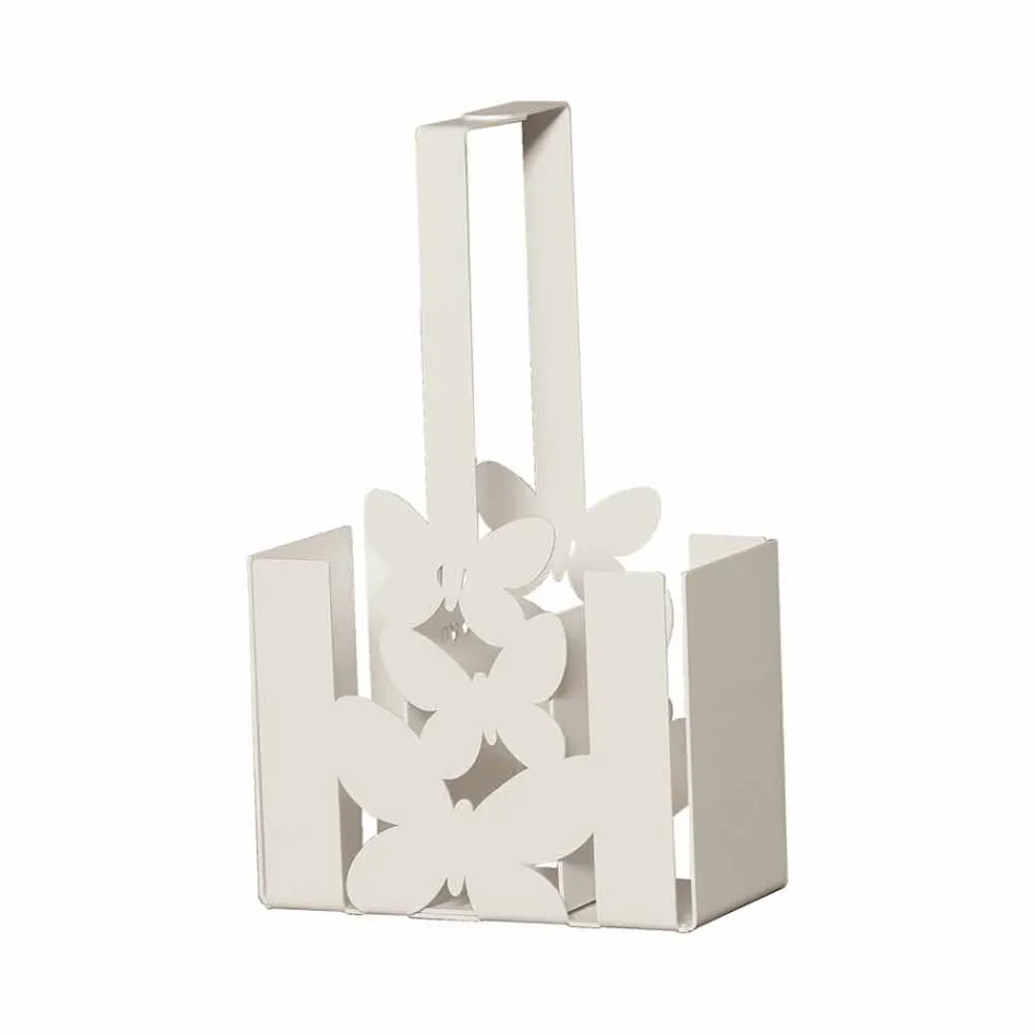 Modern Table Cutlery Holder in White, Beige or Ivory Iron Made Italy - Laida Viadurini