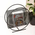Round Design Steel Magazine Rack Made in Italy - Ladle Viadurini
