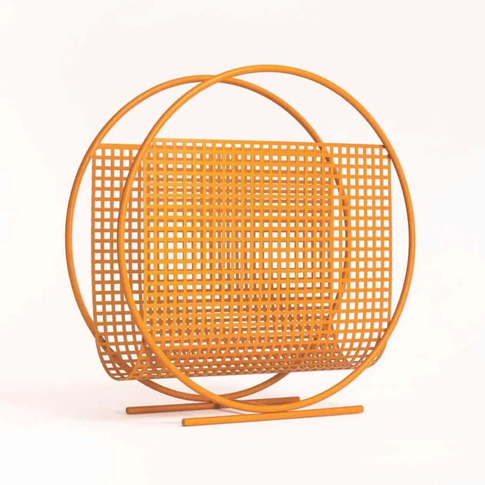 Round Design Steel Magazine Rack Made in Italy - Ladle Viadurini