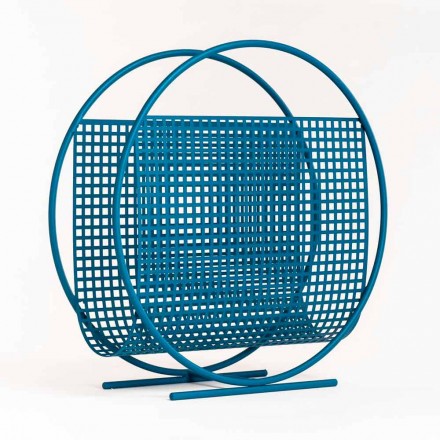 Round Design Steel Magazine Rack Made in Italy - Ladle Viadurini