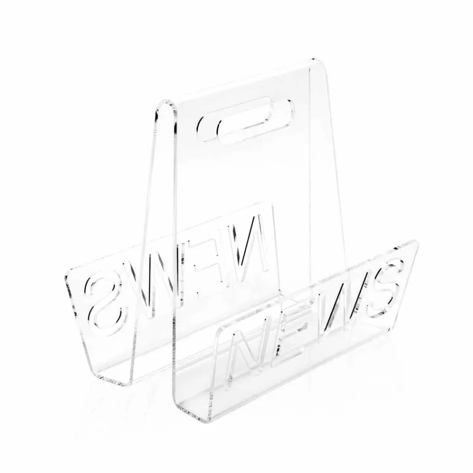 Black or Transparent Plexiglass Design Magazine Rack Made in Italy - Omar Viadurini