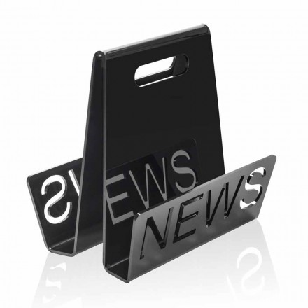 Black or Transparent Plexiglass Design Magazine Rack Made in Italy - Omar Viadurini
