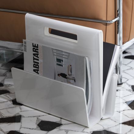 Living Room Magazine Rack in Colored Acrylic Crystal Made in Italy - Osafo Viadurini
