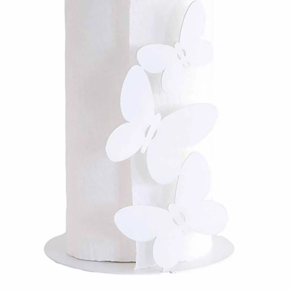 Modern Kitchen Roll Holder in White, Beige or Ivory Iron Made in Italy - Leiden Viadurini