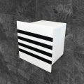 Bathroom Roll Holder in White Corian or with Black Inserts Italian Design - Elono