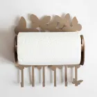 Wall Roll Holder in White or Beige Iron Made in Italy - Leiden Viadurini