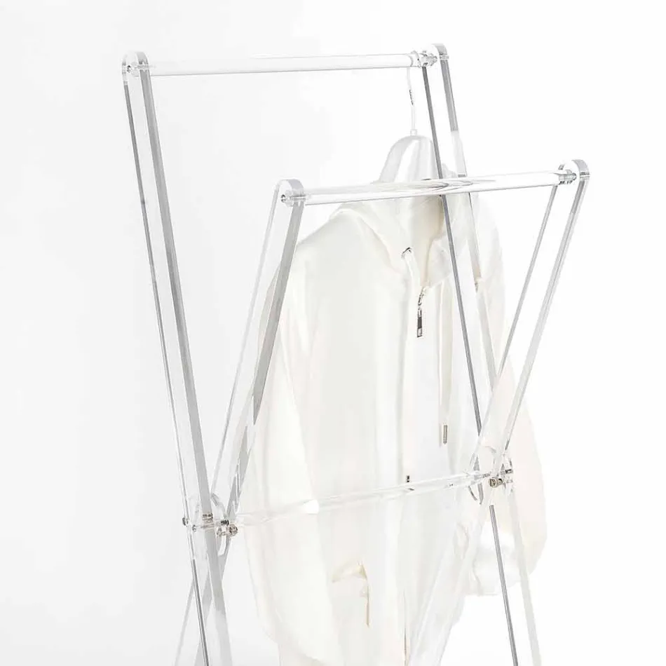 Design Floor Towel Rack in Transparent Plexiglass or with Wood - Stendio Viadurini