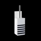 Toilet Brush Holder in White Corian or with Black Design Insert - Elono Viadurini