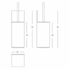 Toilet Brush Holder in White Corian or with Black Design Insert - Elono Viadurini