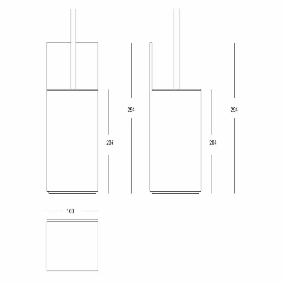 Toilet Brush Holder in White Corian or with Black Design Insert - Elono Viadurini