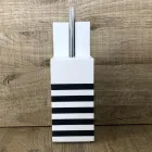 Toilet Brush Holder in White Corian or with Black Insert Made in Italy - Elono Viadurini