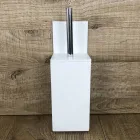 Toilet Brush Holder in White Corian or with Black Insert Made in Italy - Elono Viadurini