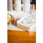 Modern Low Floral Napkin Holder in Iron Blue, White or Mud - Marken Viadurini