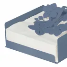 Modern Low Floral Napkin Holder in Iron Blue, White or Mud - Marken Viadurini