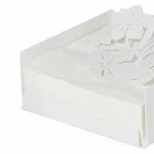 Modern Low Floral Napkin Holder in Iron Blue, White or Mud - Marken Viadurini