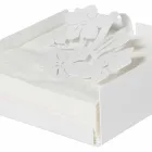 Modern Low Floral Napkin Holder in Iron Blue, White or Mud - Marken Viadurini