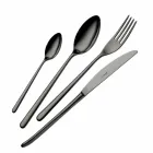 24 Pieces Luxury Polished or Sandblasted Colored Stainless Steel Cutlery - Lapis Viadurini