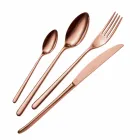 24 Pieces Luxury Polished or Sandblasted Colored Stainless Steel Cutlery - Lapis Viadurini