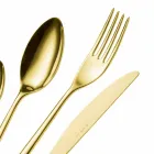 24 Pieces Luxury Polished or Sandblasted Colored Stainless Steel Cutlery - Lapis Viadurini