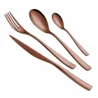 24 Piece Luxury Design Cutlery in Sandblasted or Colored Polished Steel - Timidy Viadurini