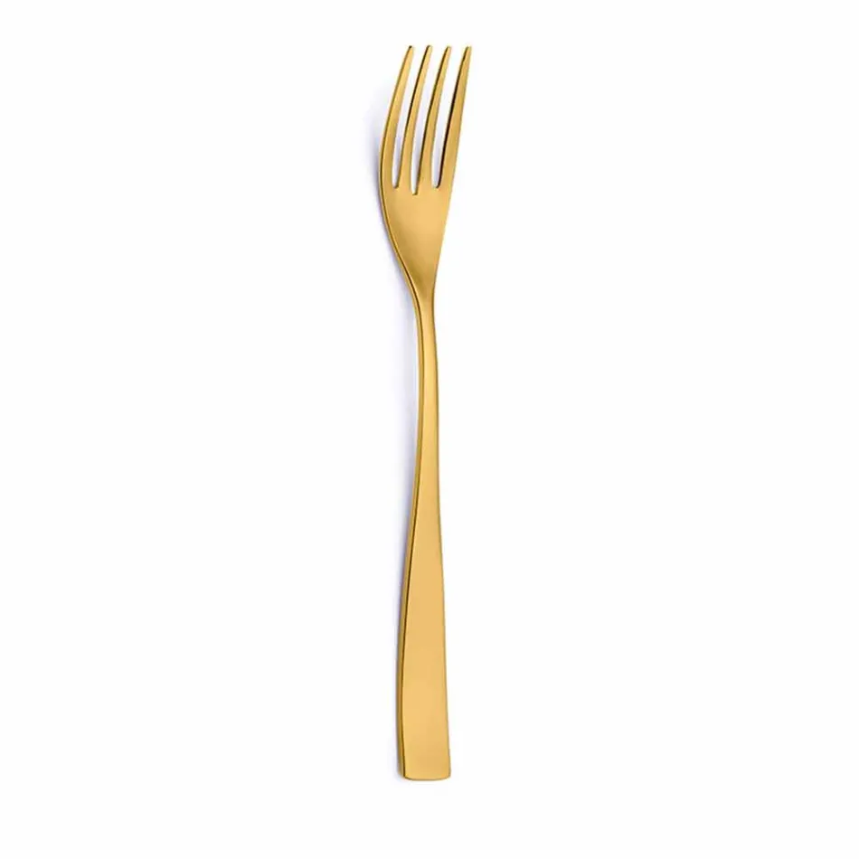 24 Piece Luxury Design Cutlery in Sandblasted or Colored Polished Steel - Timidy Viadurini