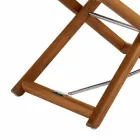 Outdoor Pouf in Natural or Black Matt Wood and Cushion, Made in Italy - Suzana Viadurini