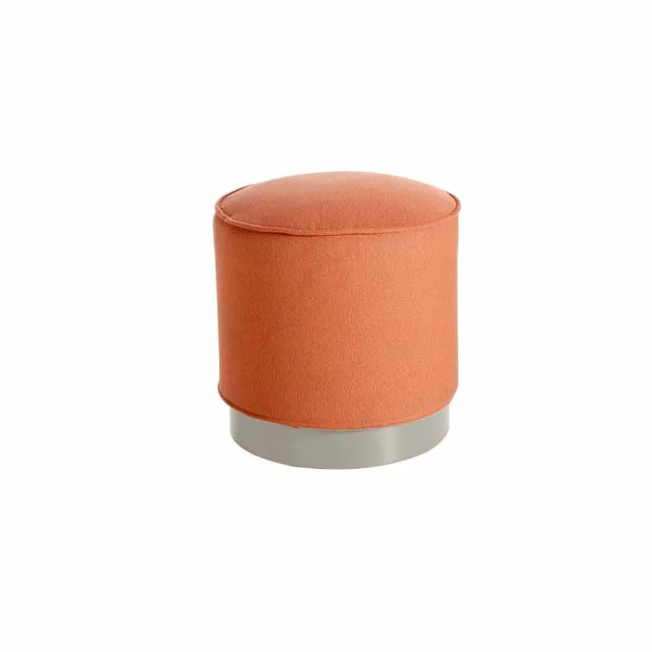 Pouf for Outdoor, in Polyethylene and Fabric or Leather - Mara Slide Viadurini