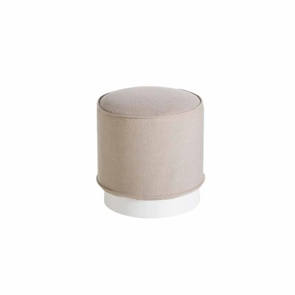 Pouf for Outdoor, in Polyethylene and Fabric or Leather - Mara Slide Viadurini