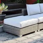 Pouf modern exterior in gray-taupe Jaco polyethylene, handmade Viadurini