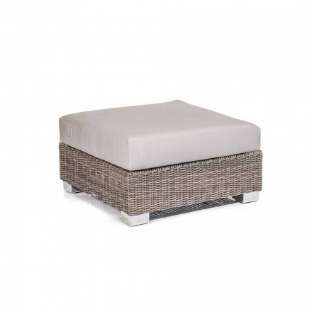 Pouf modern exterior in gray-taupe Jaco polyethylene, handmade Viadurini