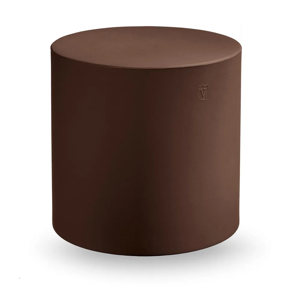 Cylindrical Garden Pouf in Colored Polyethylene Made in Italy - Viky Viadurini