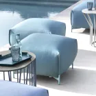 Fabric Garden Pouf with Metal Feet Made in Italy - Butter Viadurini