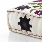 Ethnic Square Pouf in Patchwork Fabric or Velvet - Fiber Viadurini