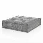 Ethnic Square Pouf in Patchwork Fabric or Velvet - Fiber Viadurini