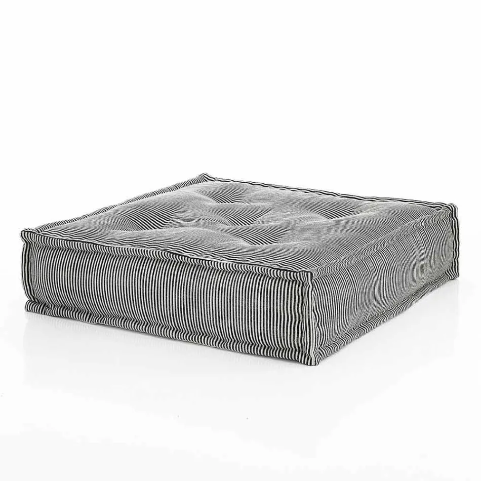 Ethnic Square Pouf in Patchwork Fabric or Velvet - Fiber Viadurini