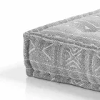 Ethnic Square Pouf in Patchwork Fabric or Velvet - Fiber Viadurini