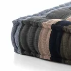 Ethnic Square Pouf in Patchwork Fabric or Velvet - Fiber Viadurini